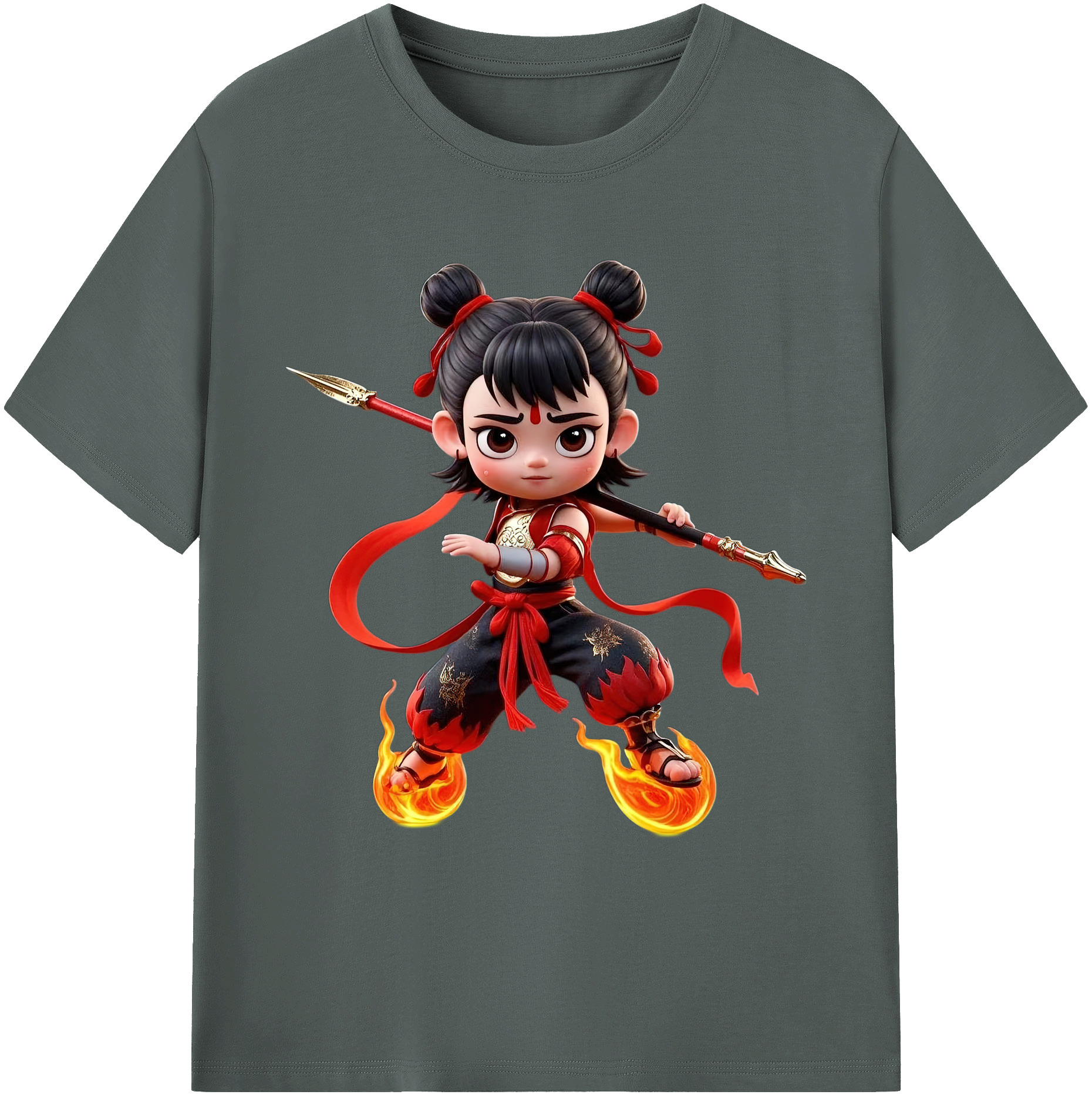（画像用） Ne Zha 2 ナタ 魔童の大暴れ 綿100％ メンズ半袖Tシャツ｜肌触りやわらか＆通気性
